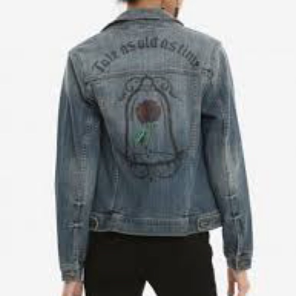 Hot Topic Beauty and the Beast Jean Jacket